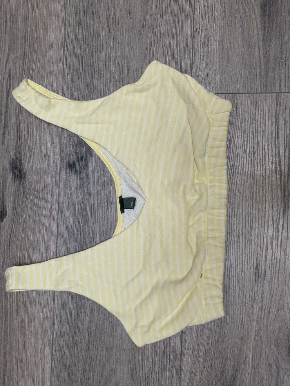 Yellow Striped Crop top/ sports bra